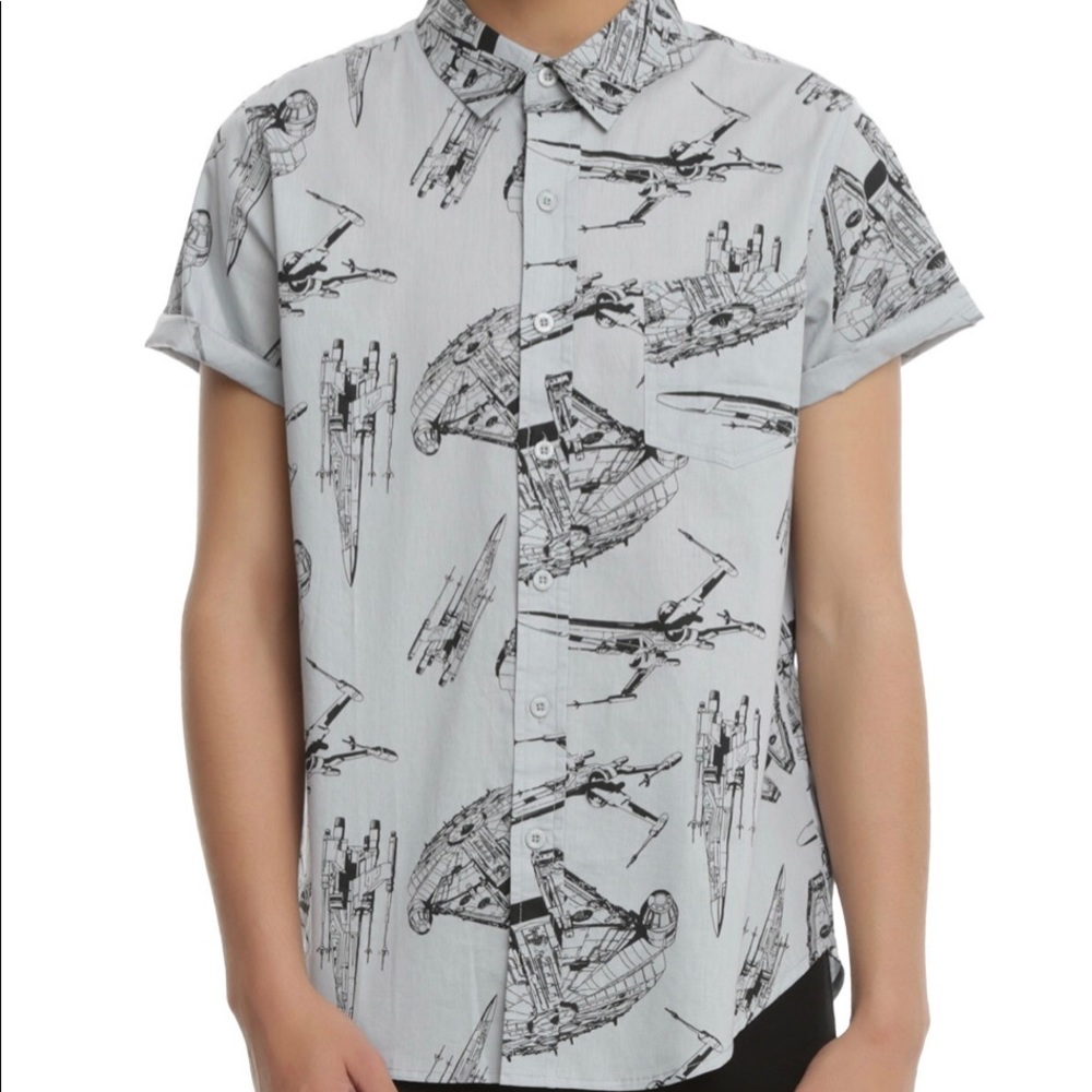 Star Wars Millennium Falcon Short-Sleeve Button-Up